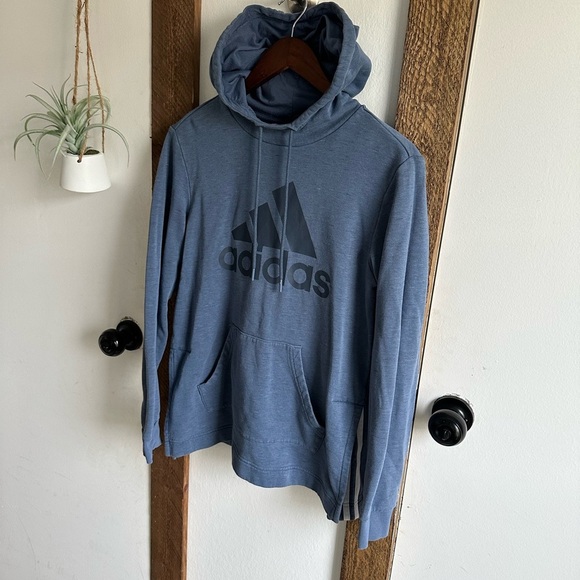 Adidas Vintage Style Women’s hooded sweatshirt rustic blue hoodie size small - Picture 2 of 11